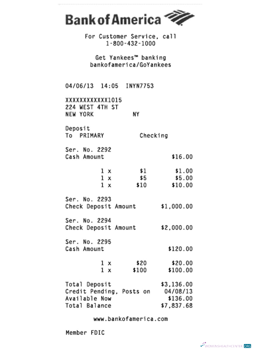 Download USA Bank of America check Photoshop template